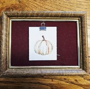 Rustic Framed Pumpkin Art Decor